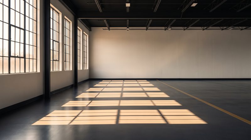 Solid-color epoxy in a commercial space.