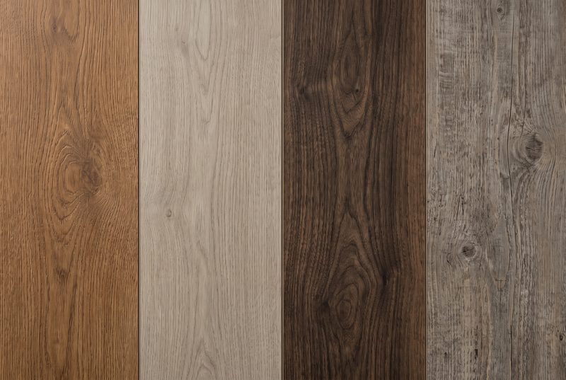 LVP plank finish samples fanned out.